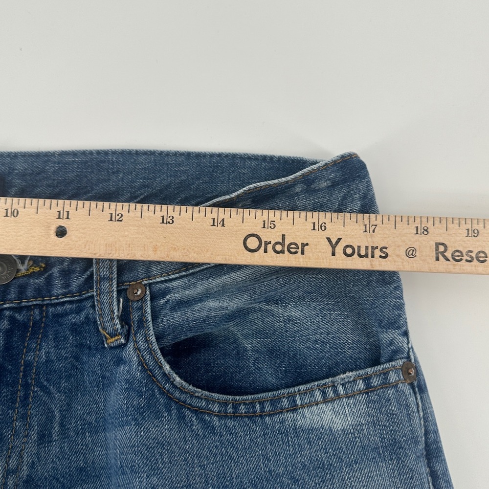 Polo Ralph Lauren Varick Slim Straight Jeans Mens 32x32 Blue Distressed Denim - Picture 4 of 10